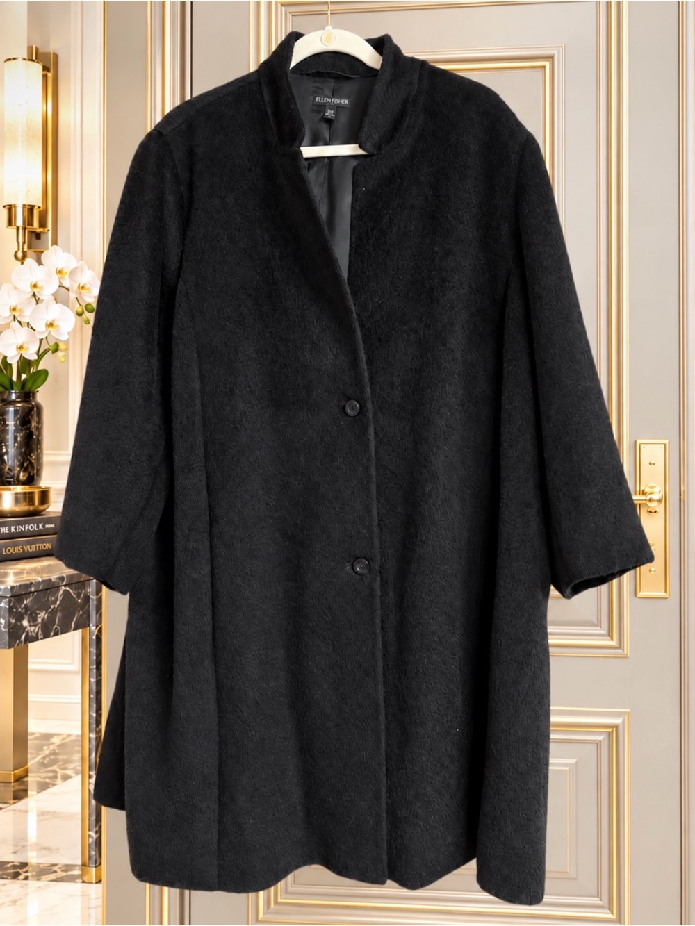 Eileen Fisher Suri Alpaca & Wool Two-Button Coat (Style F7ASG)